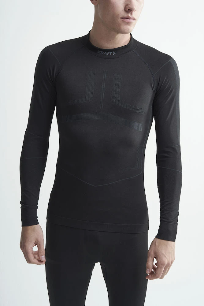Craft Men's Active Intensity Crewneck Baselayer - Black/Asphalt (1907933-999995) - Image 2