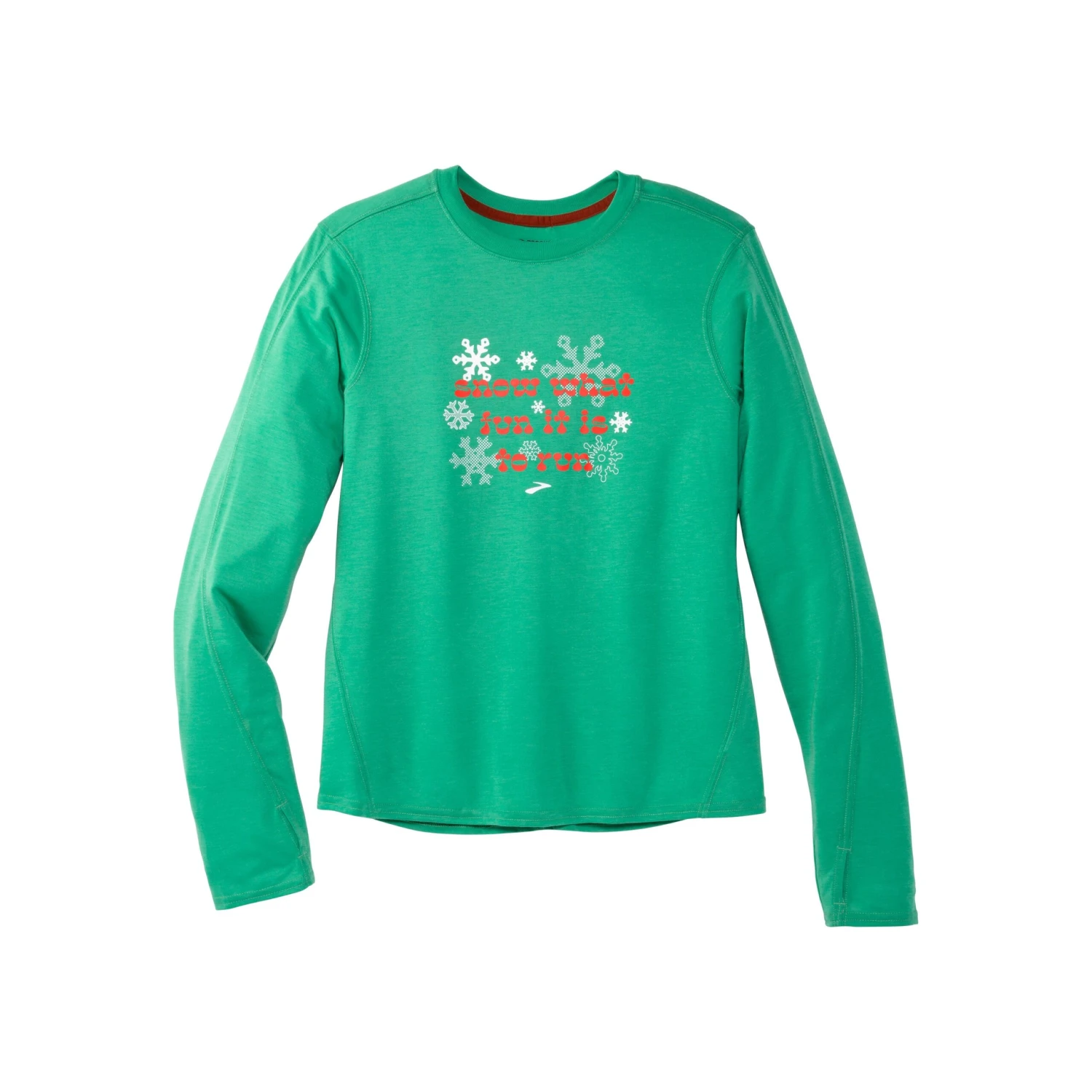 Brooks Women's Run Merry Distance Long Sleeve - Green/Run Merry (221563377) - Image 5