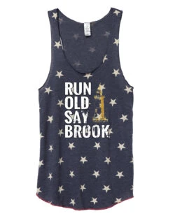 Women's Old Saybrook Racerback Stars And Stripes Tank - Navy Blue (RUNOSB-AA1927P-S)