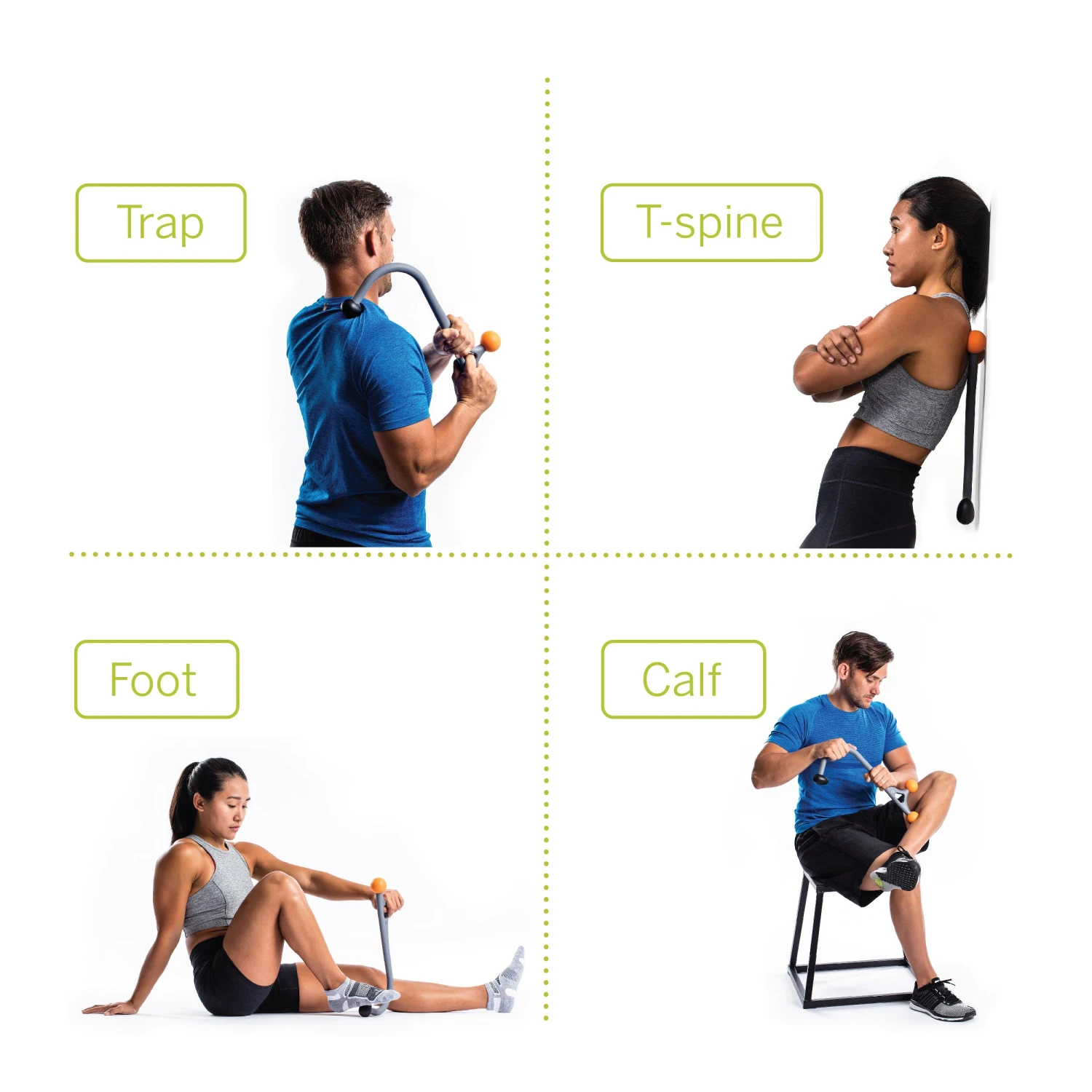 TriggerPoint AcuCurve Cane - Grey/Orange (04429) - Image 4