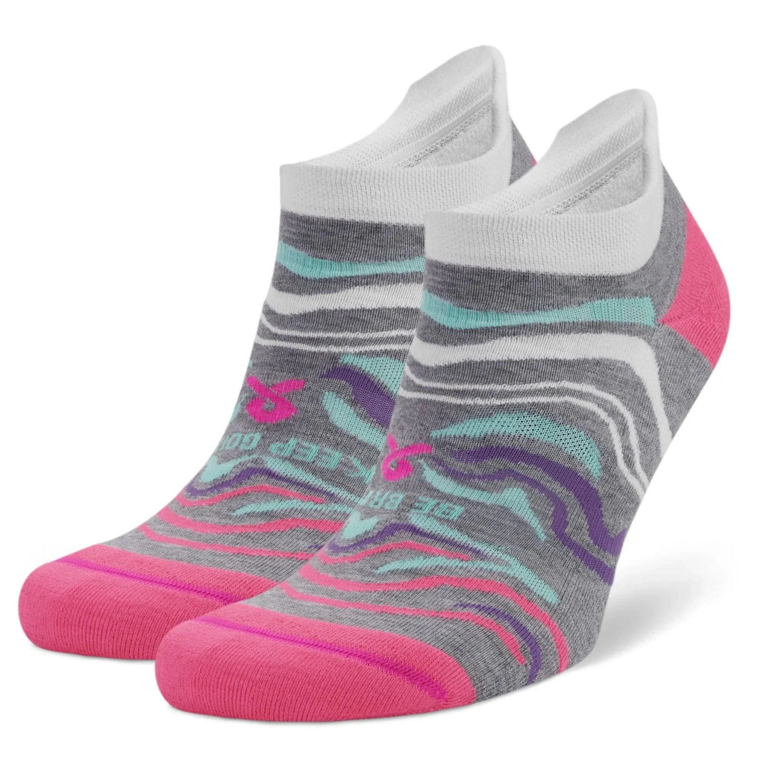 Balega Women's Grit And Grace Be Brave Keep Going Running Socks - Mid Grey (7495-0339) - Image 5